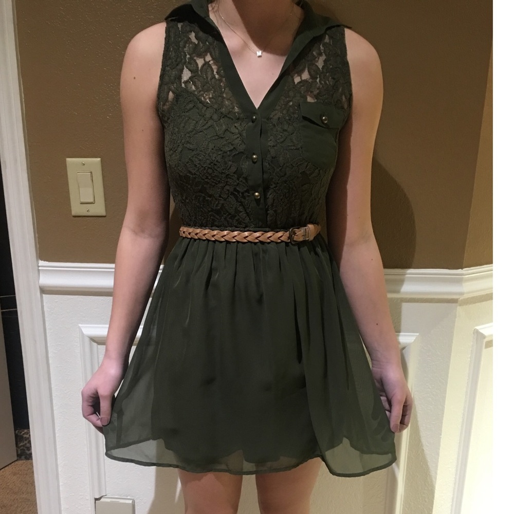 CASUAL ARMY GREEN DRESS